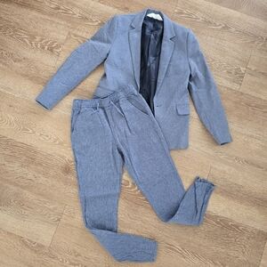 H&M Kids Cotton Linen Blend Blue Suit